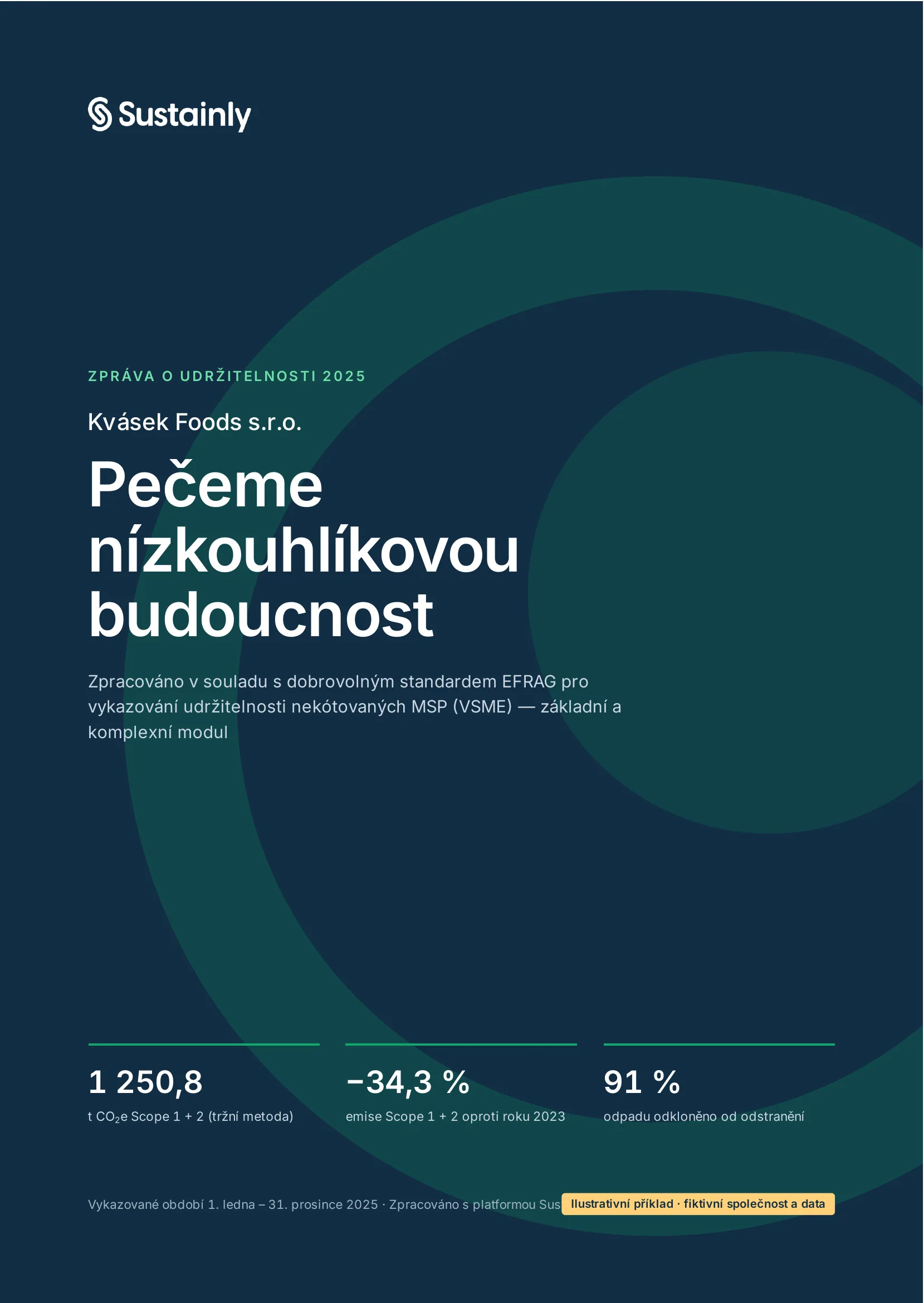 Titulní strana ukázkového ESG reportu podle VSME